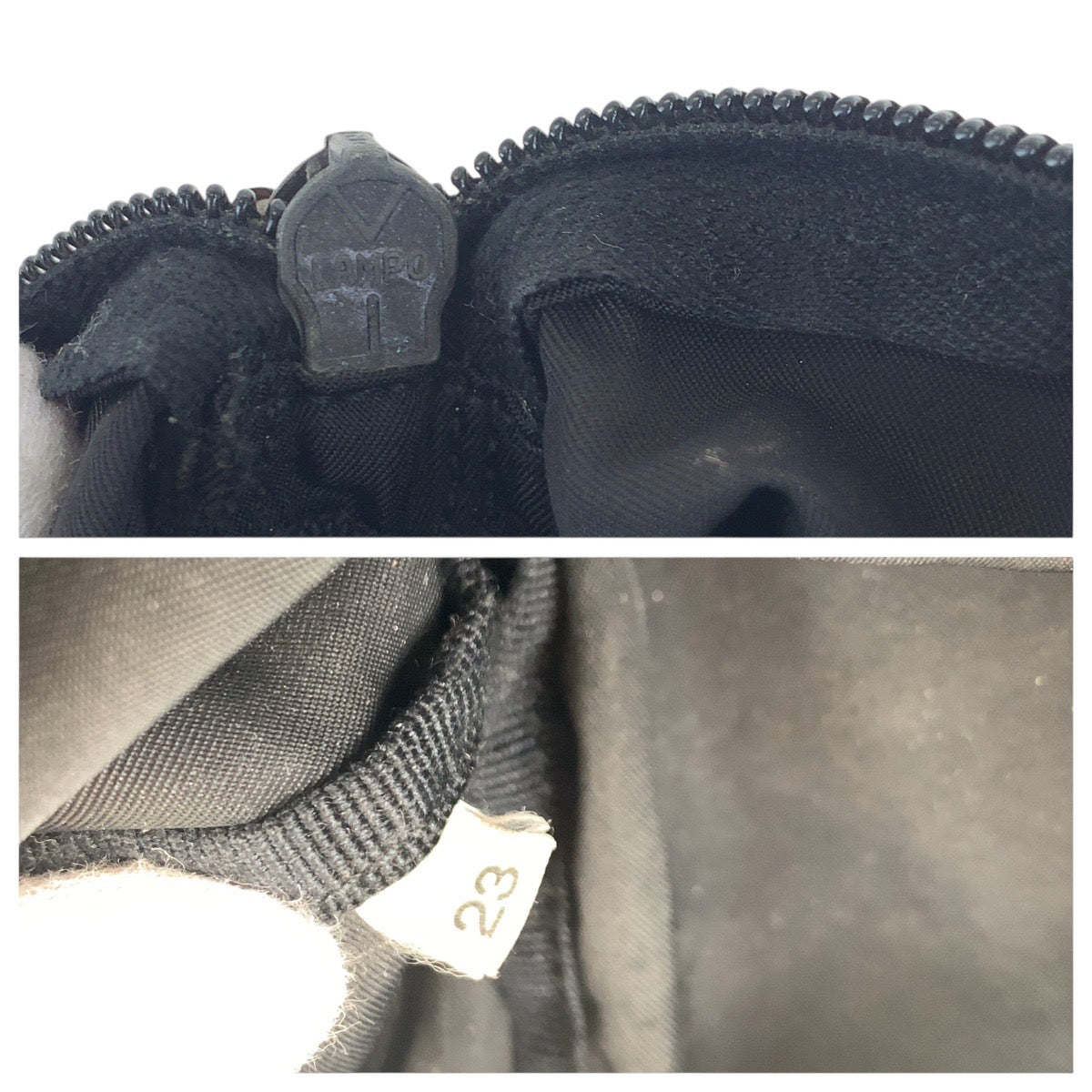PRADA Pouch Nylon Black SilverMetal pouch accessory pouch Test Triangle With logo Women Used Authentic