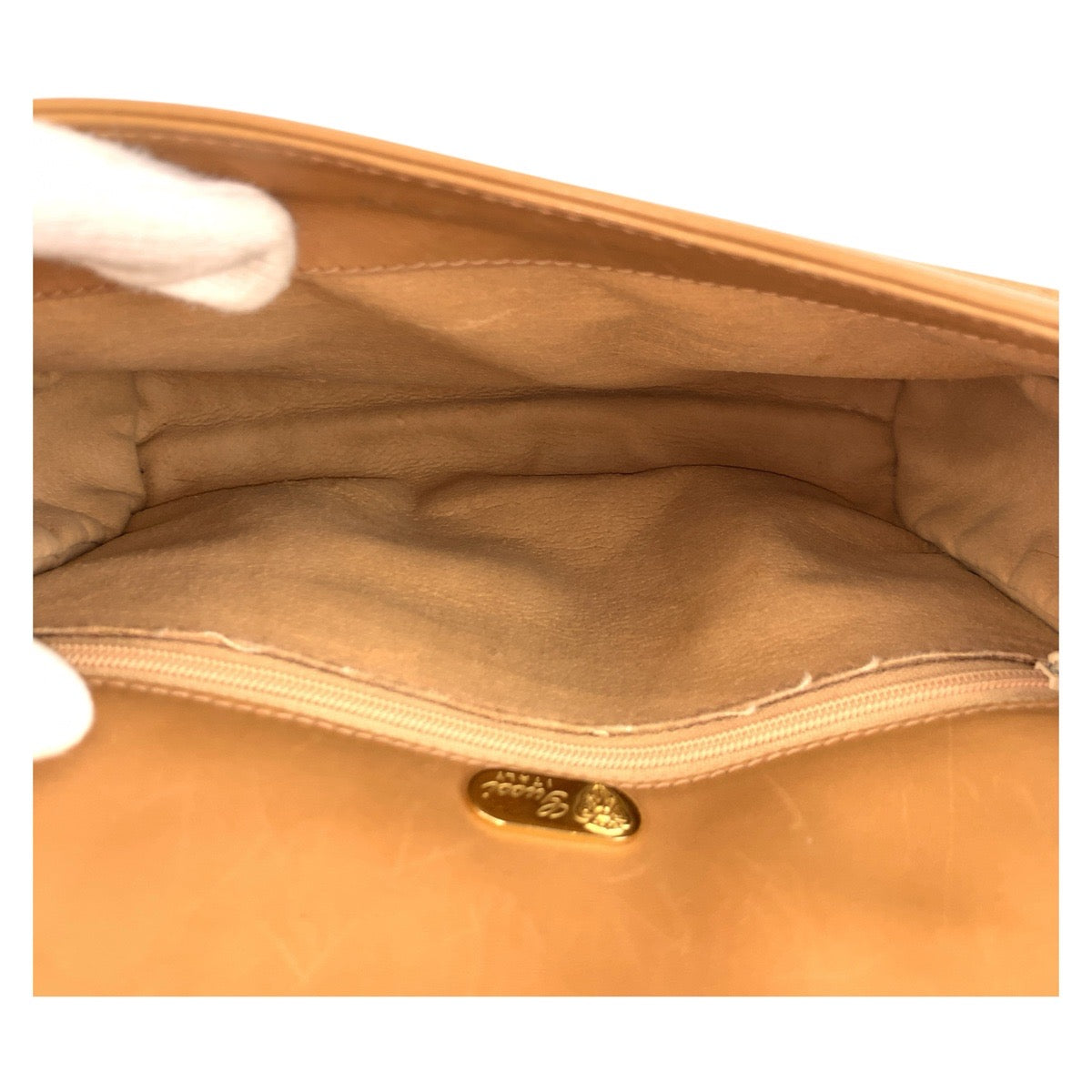 GUCCI Shoulder Bag 001 414 1161 PVC, Leather Brown Gold Metal Shoulder Bag pochette Micro GG Old Gucci Women Used Authentic