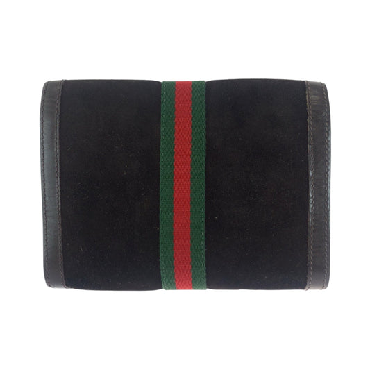 GUCCI Clutch bag Suede Brown Gold Metal Clutch bag business bag Old Gucci Shelly Line Gucci perfume Women(Unisex) Used Authentic