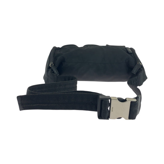 PRADA Waist bag Nylon Black Silver Metal Test Triangle With logo