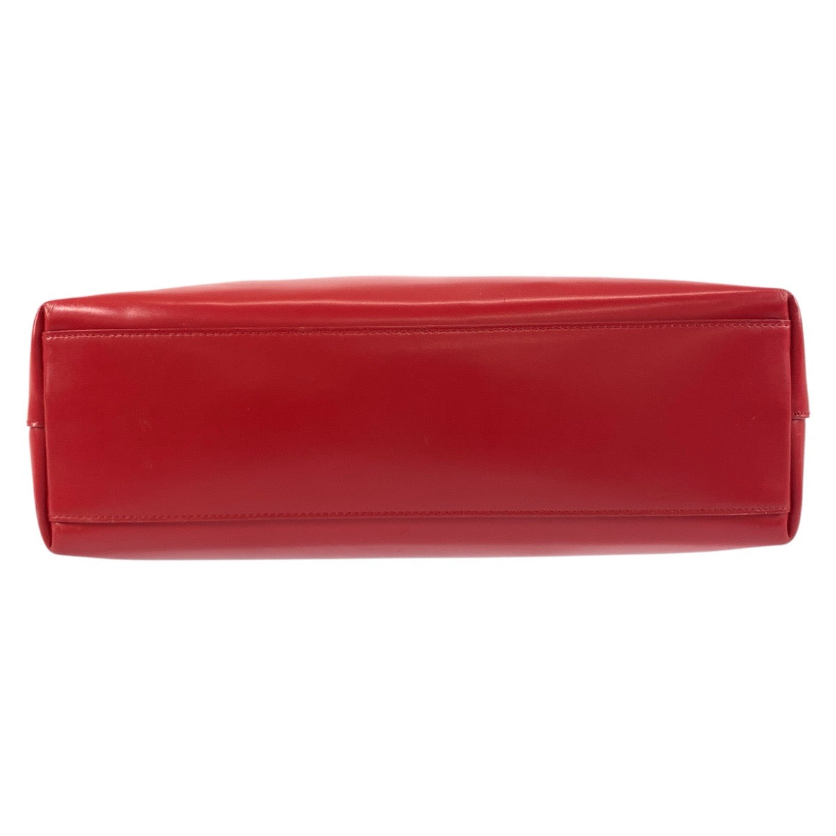 PRADA Tote Bag Leather, Suede Red Tote Bag Shoulder Bag Logo die cut Women Used Authentic