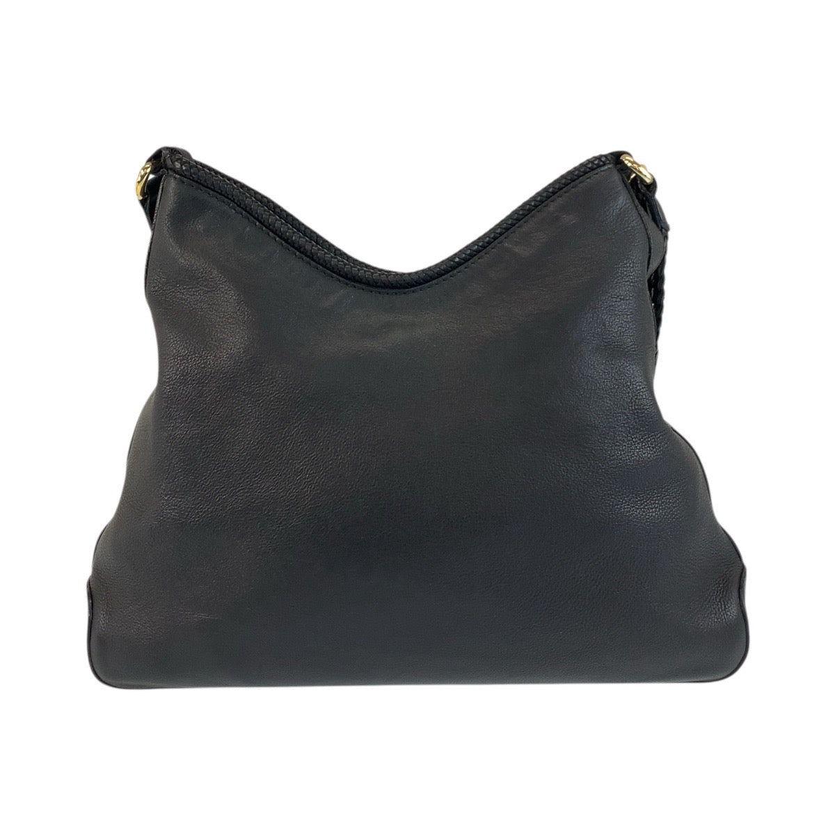 GUCCI Shoulder Bag 257026 leather Black Gold Metal Tassel Braid