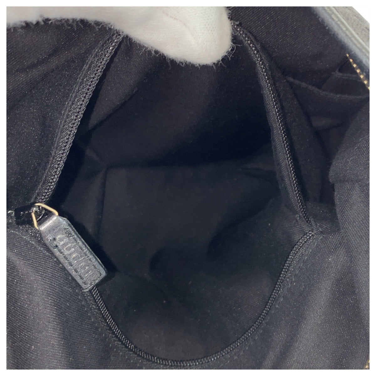 GUCCI Shoulder Bag 130738 GG canvas Black GoldMetal Abbey