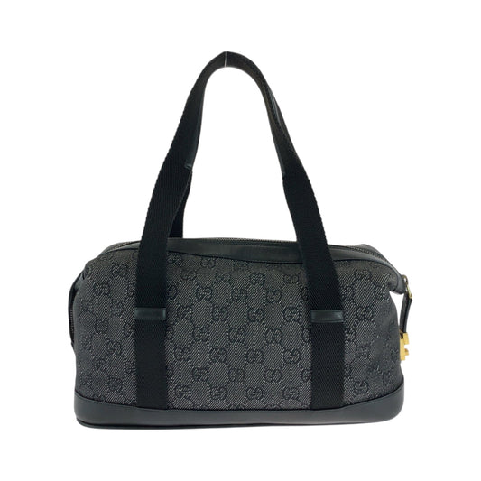 GUCCI Shoulder Bag 92734 GG canvas Black GoldMetal Shoulder Bag Boston Duffel bag Handbag Women Used Authentic