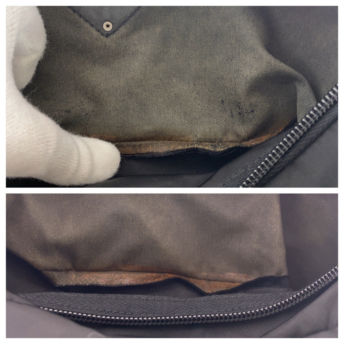 PRADA Clutch bag Nylon, Leather Black SilverMetal Clutch bag business bag pouch Testo Saffiano leather Triangle With logo mens Used Authentic