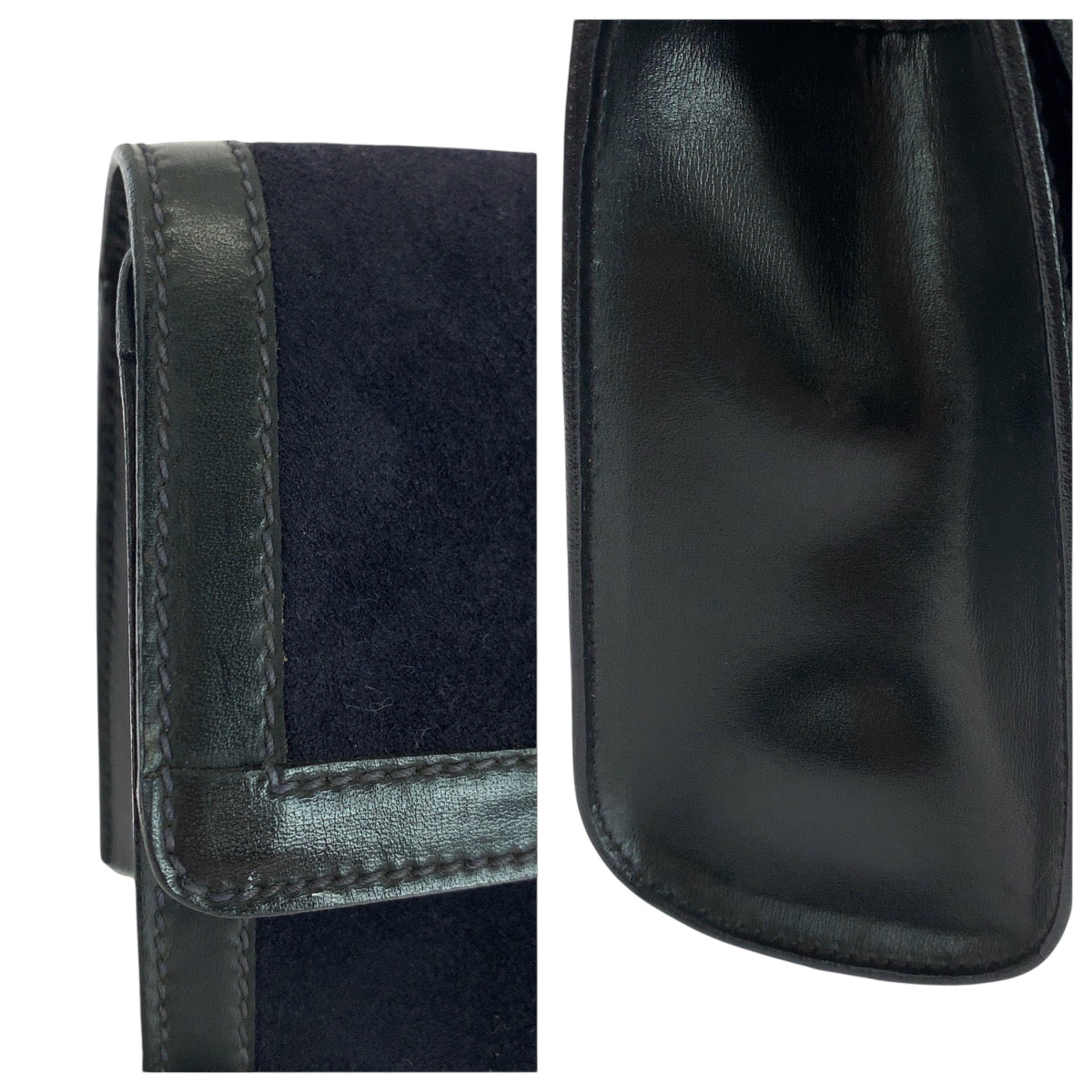 GUCCI Clutch bag 67 014 3088 Suede Navy Red Gold Metal Clutch bag business bag Old Gucci Women Used Authentic