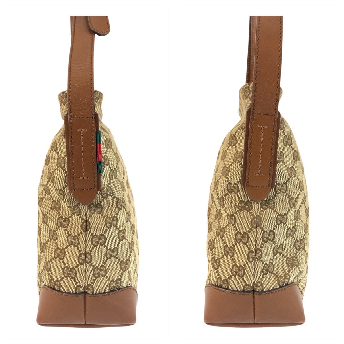 GUCCI Shoulder Bag 337598 GG canvas, leather Beige Brown SilverMetal Shoulder Bag Messenger bag Women Used Authentic