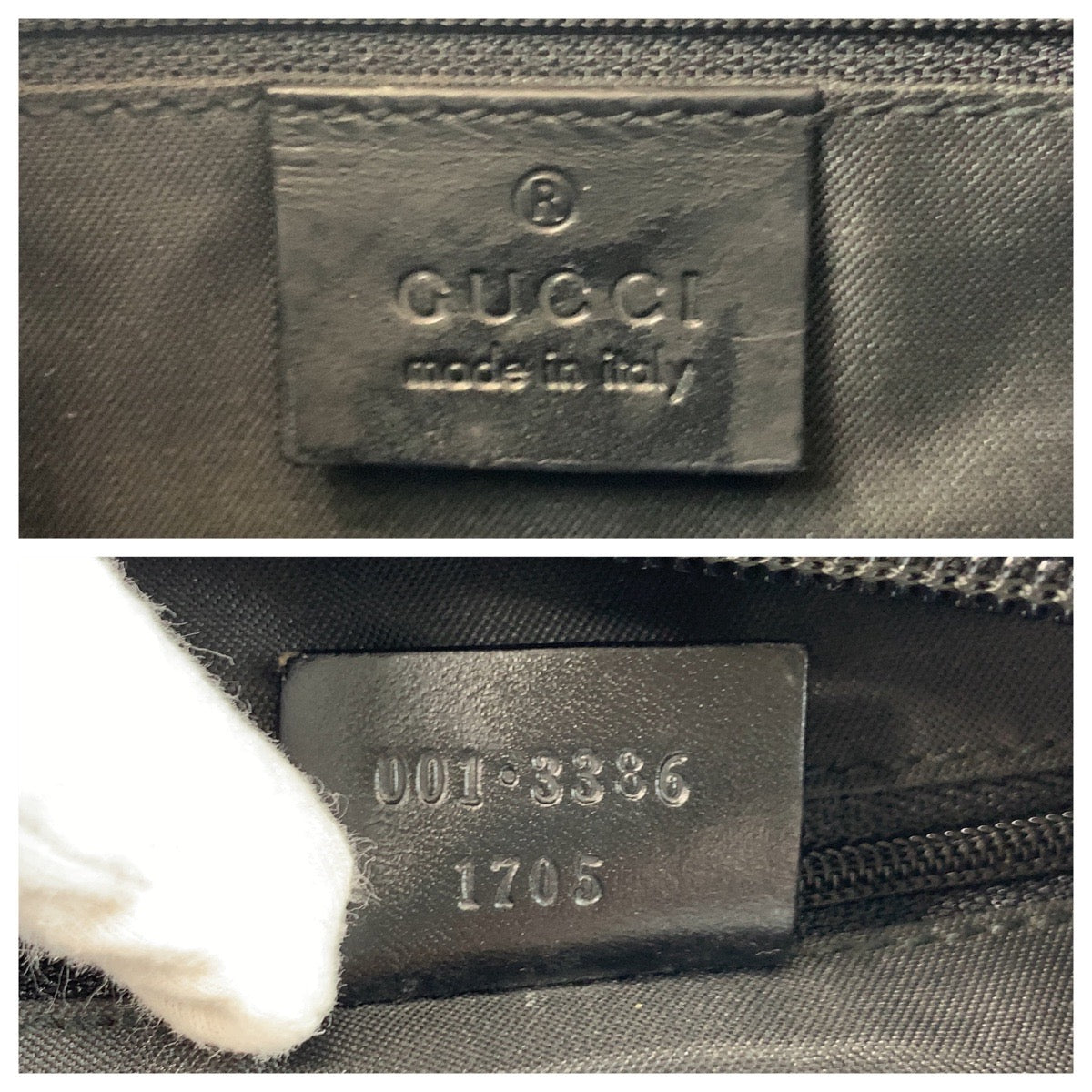 GUCCI Shoulder Bag 001 3386 GG canvas Black SilverMetal Women Used Authentic