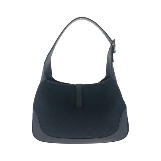 GUCCI Shoulder Bag 001 3306 GG canvas Black SilverMetal Jackie