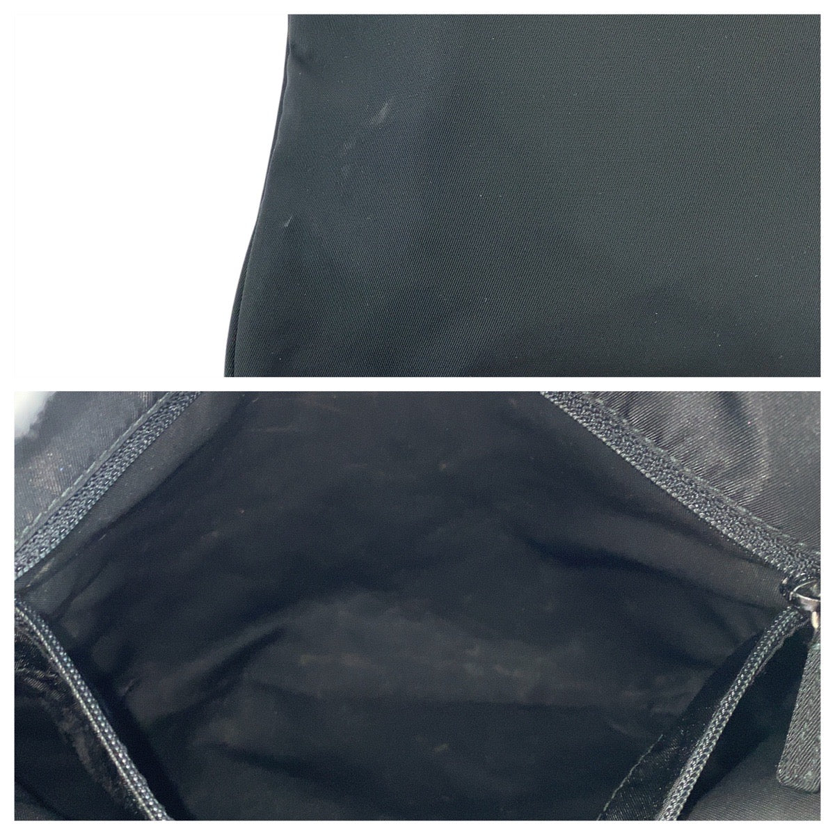 PRADA Tote Bag Nylon, Leather Black SilverMetal Tote Bag Shoulder Bag Test Triangle With logo Women Used Authentic