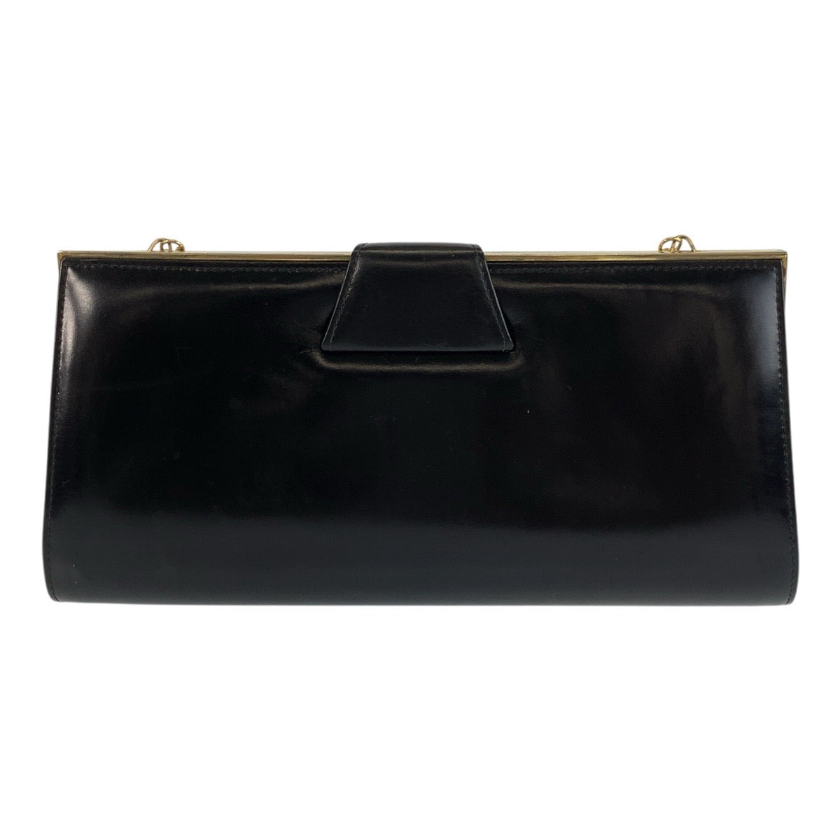 GUCCI Shoulder Bag leather Black GoldMetal ChainShoulder Bag Old Gucci Women Used Authentic