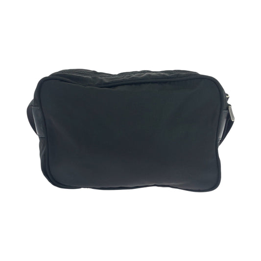 PRADA Shoulder Bag Nylon Black SilverMetal Test Triangle With logo