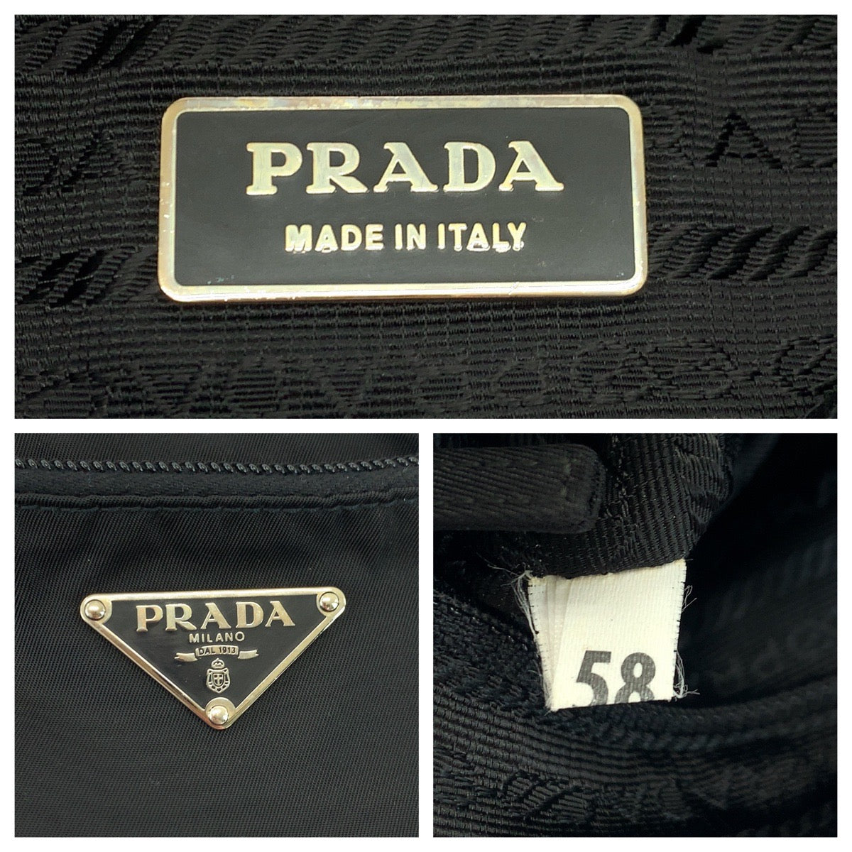 PRADA Shoulder Bag Nylon Black SilverMetal Test Triangle With logo