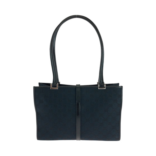 GUCCI Shoulder Bag 002 1073 GG canvas Black SilverMetal Shoulder Bag handbag Jackie Women Used Authentic