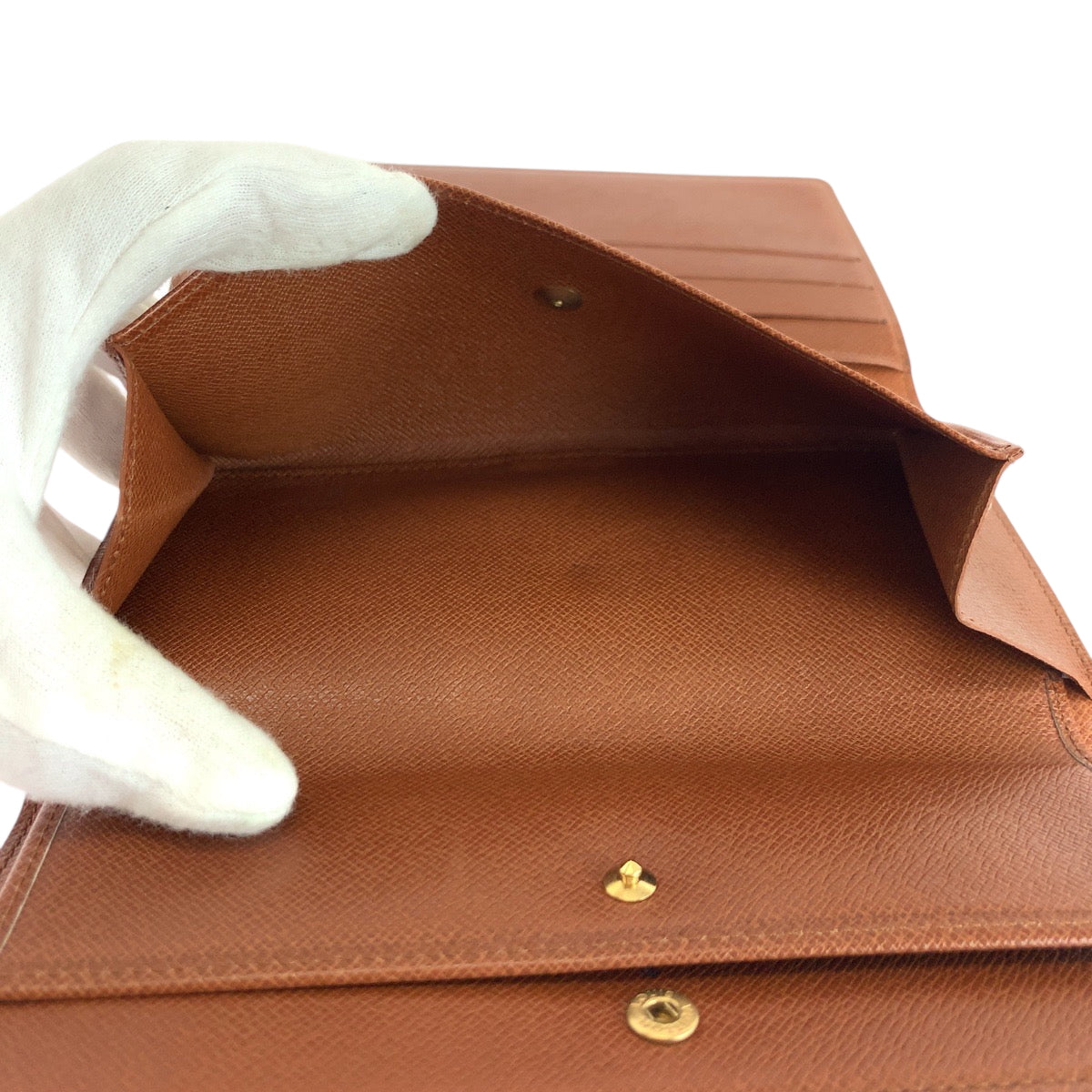 LOUIS VUITTON Long Wallet Purse M61217 PVC Brown Gold Metal Long Wallet Purse Tri-fold Wallet Monogram Portefeuille International Women Used Authentic