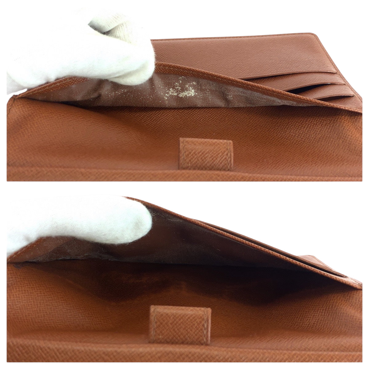 LOUIS VUITTON Long Wallet Purse M61217 PVC Brown Gold Metal Long Wallet Purse Tri-fold Wallet Monogram Portefeuille International Women Used Authentic