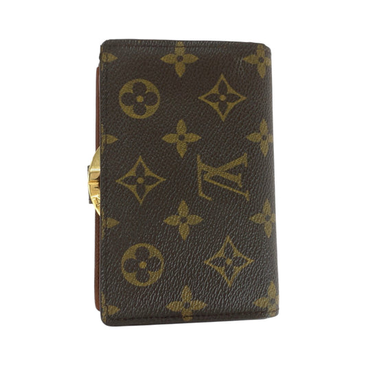 LOUIS VUITTON Bifold Wallet M61663  PVC Brown Gold Metal Folding wallet Compact wallet Monogram Portonet Bie Vienova Women Used Authentic