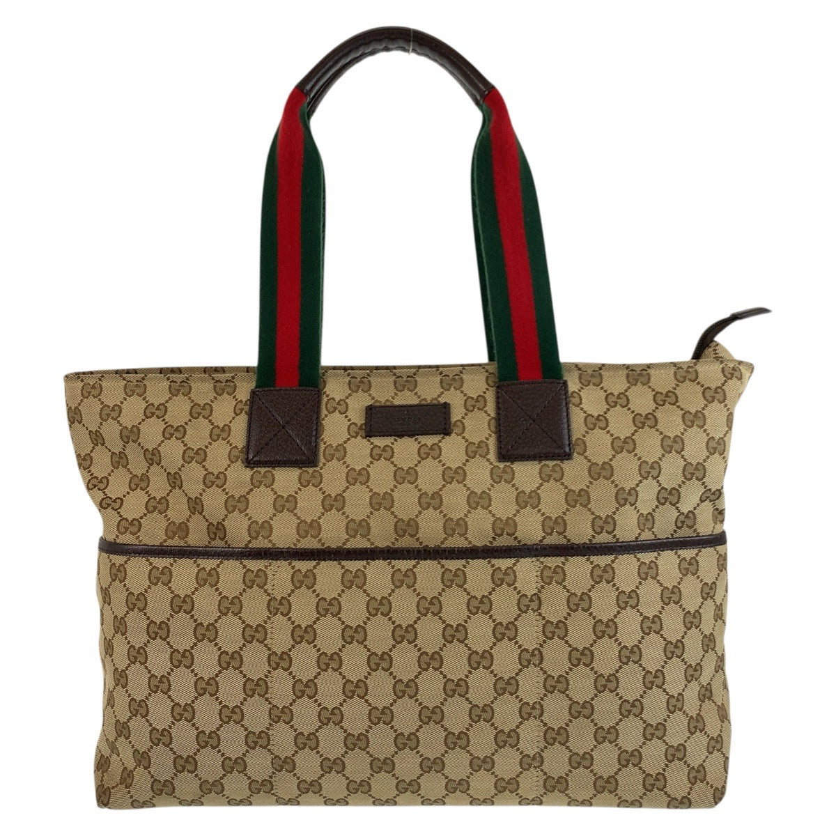 GUCCI Tote Bag 155524 GG canvas Beige brown Tote Bag Shoulder Bag Sherry line Women Used Authentic