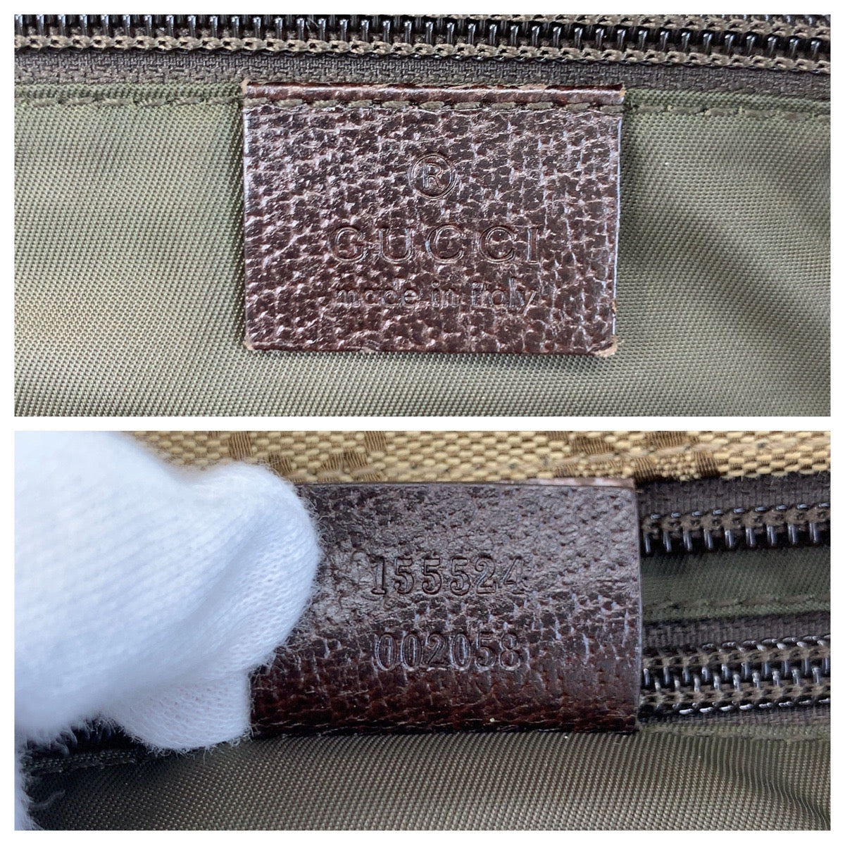 GUCCI Tote Bag 155524 GG canvas Beige brown Tote Bag Shoulder Bag Sherry line Women Used Authentic