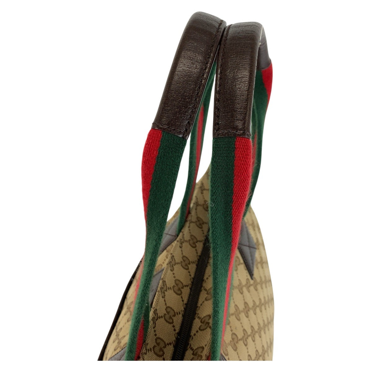 GUCCI Tote Bag 155524 GG canvas Beige brown Tote Bag Shoulder Bag Sherry line Women Used Authentic