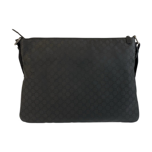 GUCCI Shoulder Bag 190628 Nylon, Leather Black SilverMetal Shoulder Bag Messenger bag GG pattern mens Used Authentic