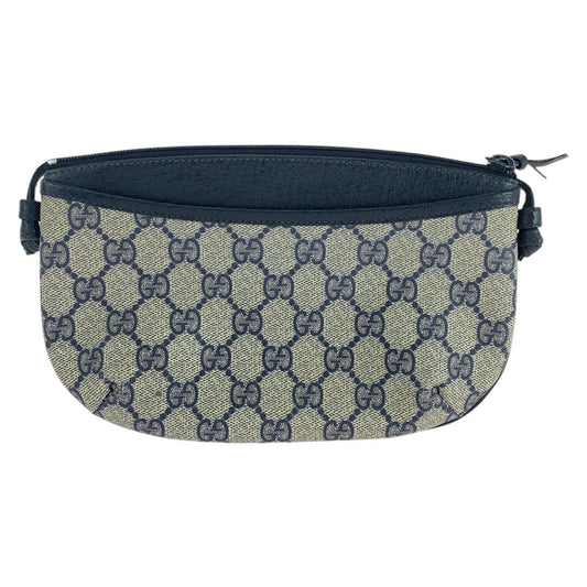 GUCCI Shoulder Bag 904 02 020 GG Supreme canvas, leather Gray navy Shoulder Bag pochette Old Gucci Women Used Authentic