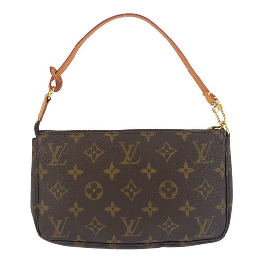 LOUIS VUITTON Handbag M51980 PVC, Leather Brown Accessory pouch Monogram Pochette Accessoires Women Used Authentic