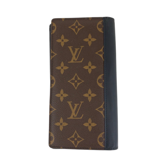 LOUIS VUITTON Long Wallet Purse M69410 PVC Brown Black SilverMetal Long Wallet Purse Monogram Macasa Portefeuille Braza mens Used Authentic