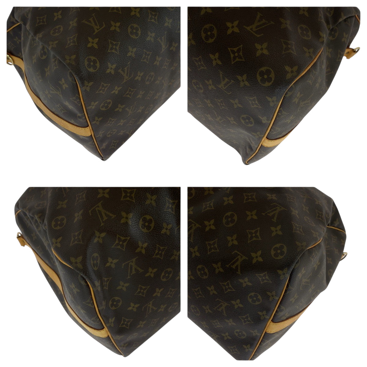 LOUIS VUITTON Shoulder Bag M41412 PVC Brown Gold Metal Shoulder Bag Boston Duffel bag 2way Monogram Keepall 60 bandouliere Women Used Authentic
