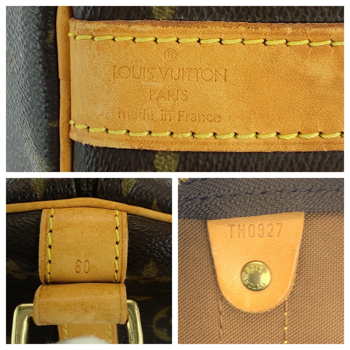 LOUIS VUITTON Shoulder Bag M41412 PVC Brown Gold Metal Shoulder Bag Boston Duffel bag 2way Monogram Keepall 60 bandouliere Women Used Authentic