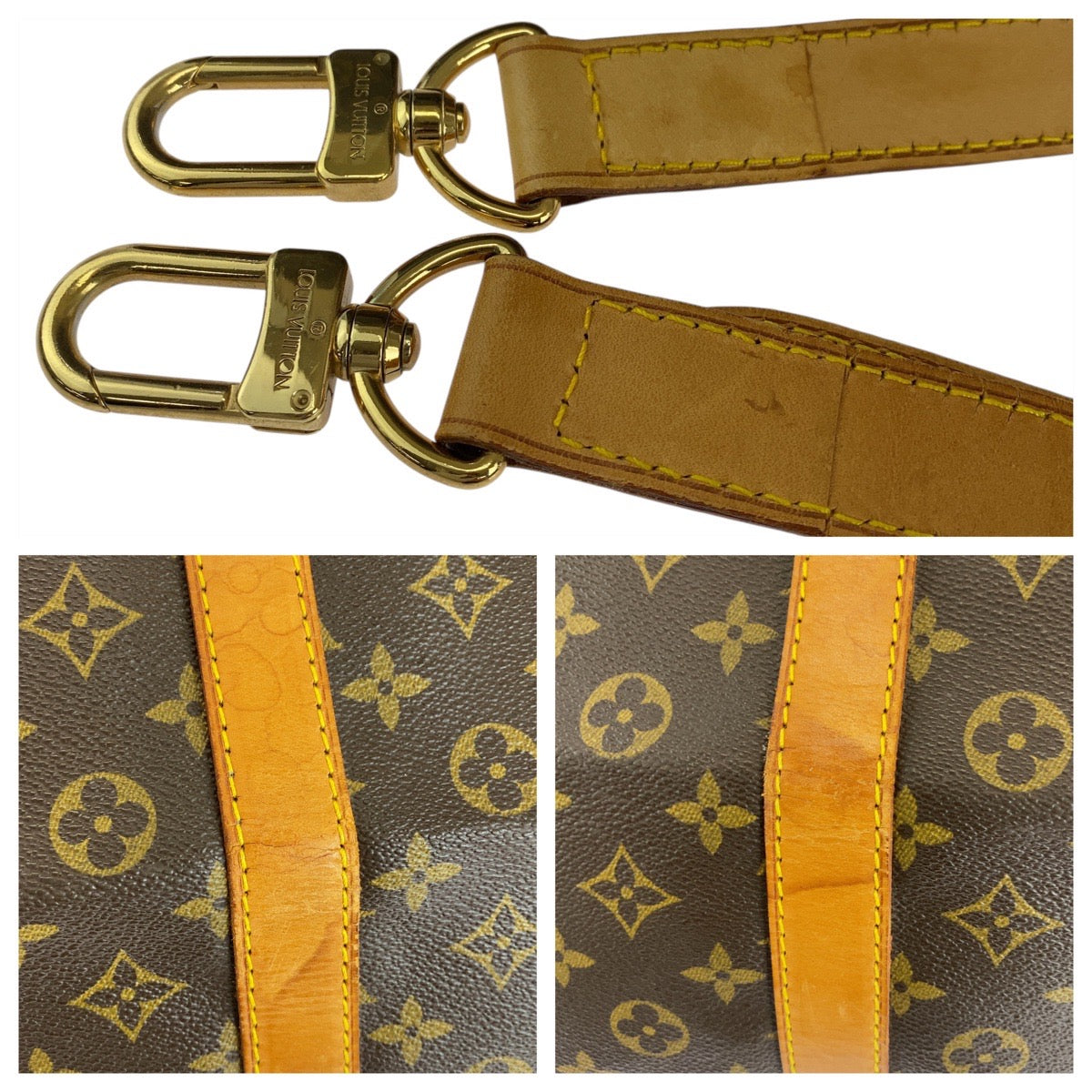 LOUIS VUITTON Boston Duffel bag M41412 PVC, Leather Brown Gold Metal Boston Duffel bag Shoulder Bag 2way Monogram Keepall bandouliere60 mens(Unisex) Used Authentic