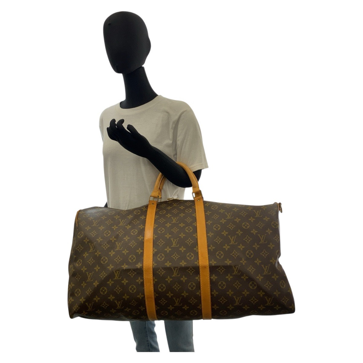 LOUIS VUITTON Boston Duffel bag M41412 PVC, Leather Brown Gold Metal Boston Duffel bag Shoulder Bag 2way Monogram Keepall bandouliere60 mens(Unisex) Used Authentic