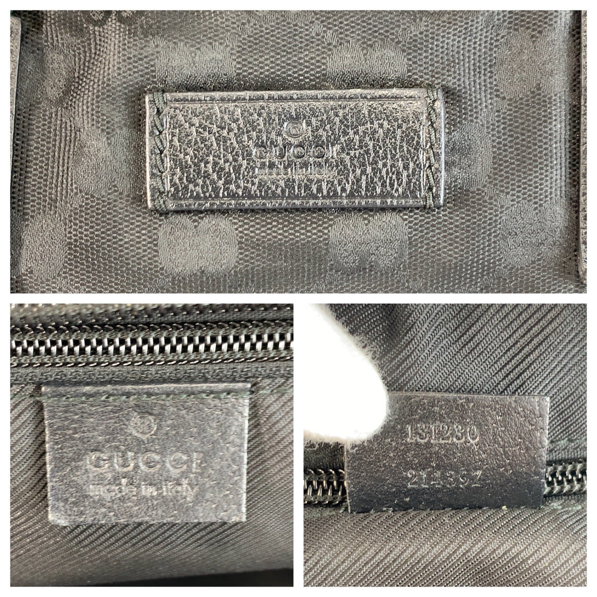 GUCCI Tote Bag 131230 GG canvas black Sherry line