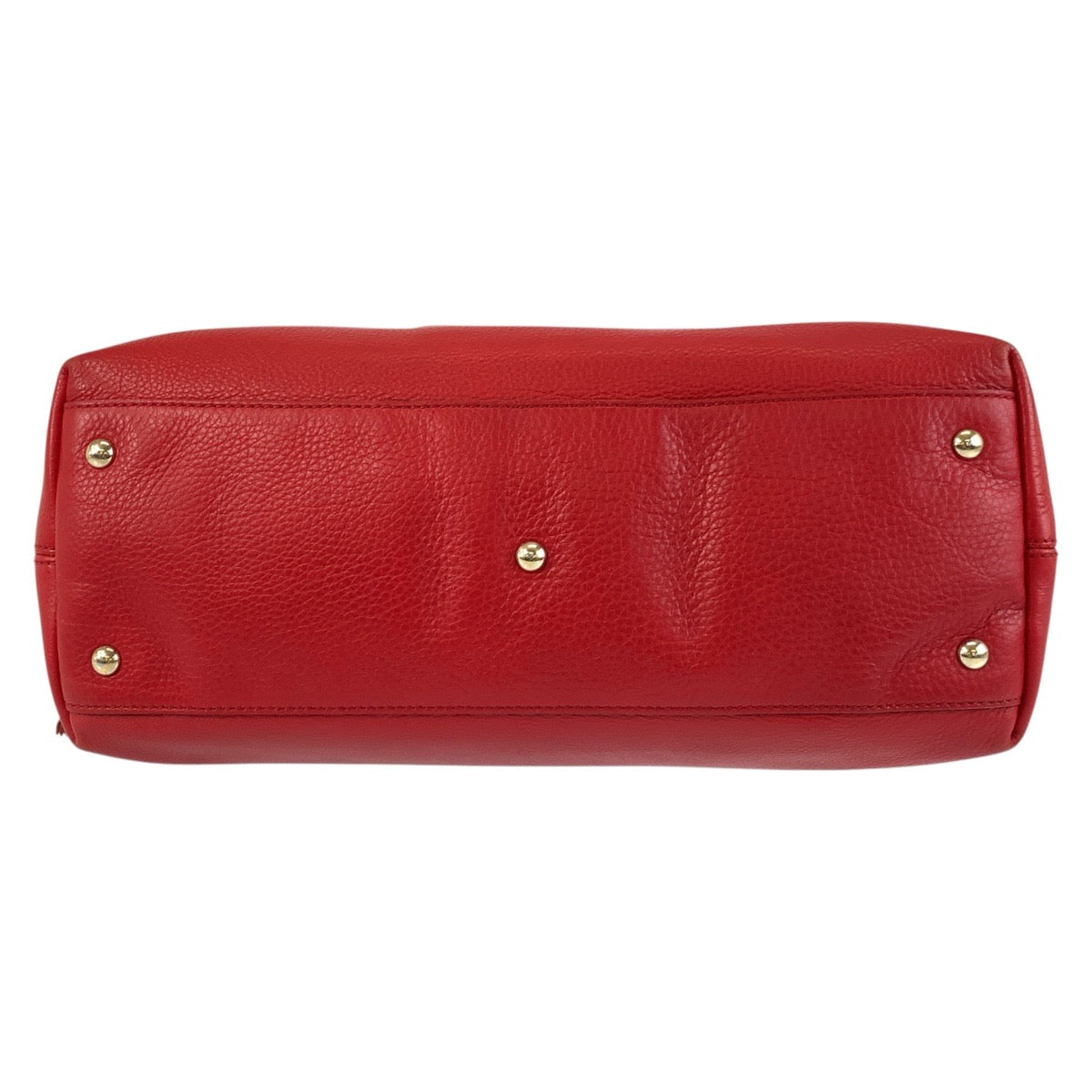 GUCCI Tote Bag 282303 leather Red Gold Metal Tote Bag handbag Soho Women Used Authentic
