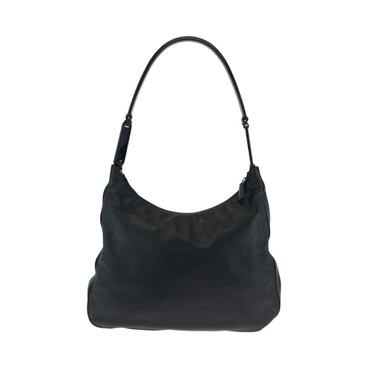 PRADA Shoulder Bag Plastic, Leather Black black Hobo Plastic Handle Shoulder Bag Plat Stick handle logo Women Used Authentic