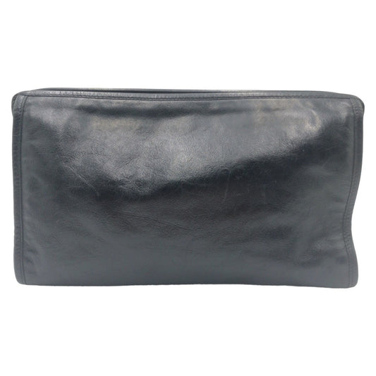 GUCCI Clutch bag leather black Clutch bag business bag Interlocking mens Used Authentic