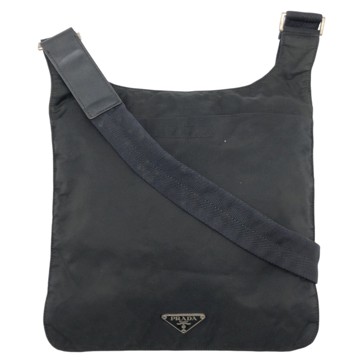 PRADA Shoulder Bag Nylon Black black Shoulder bag Messenger bag Test Triangle With logo Women Used Authentic