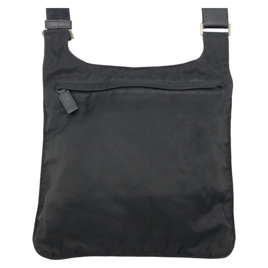 PRADA Shoulder Bag Nylon Black black Shoulder bag Messenger bag Test Triangle With logo Women Used Authentic