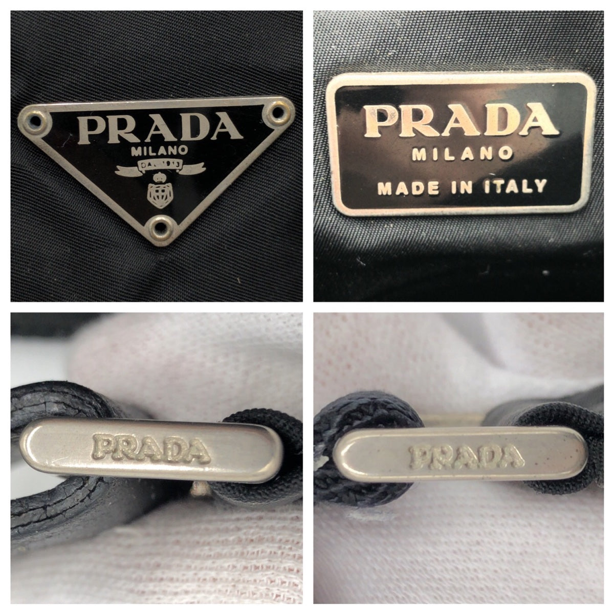 PRADA Shoulder Bag Nylon Black black Shoulder bag Messenger bag Test Triangle With logo Women Used Authentic