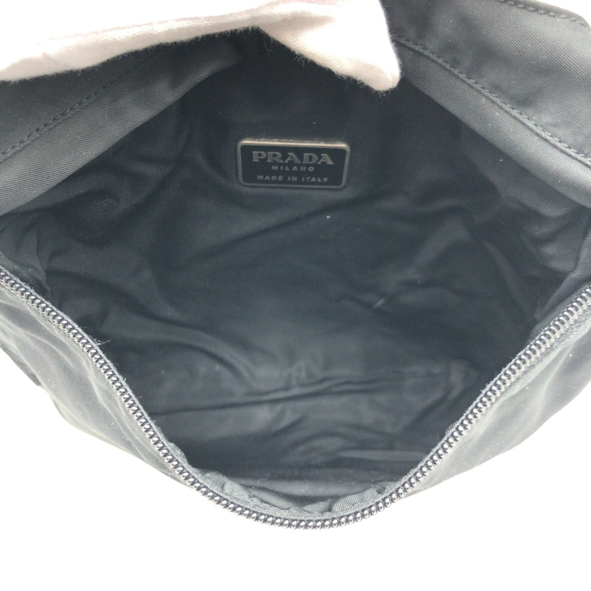 PRADA Shoulder Bag Nylon Black black Shoulder bag Messenger bag Test Triangle With logo Women Used Authentic