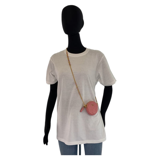 Dior Shoulder Bag leather Pink Gold Metal Shoulder Bag pouch Cannage Caro Women Used Authentic