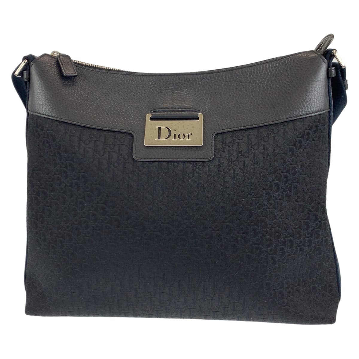 Dior Shoulder Bag canvas black Trotter Oblique