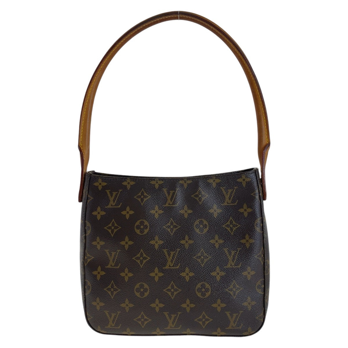 LOUIS VUITTON Shoulder Bag M51146 PVC, Leather Brown Gold Metal Shoulder Bag Monogram LoopingMM Women Used Authentic