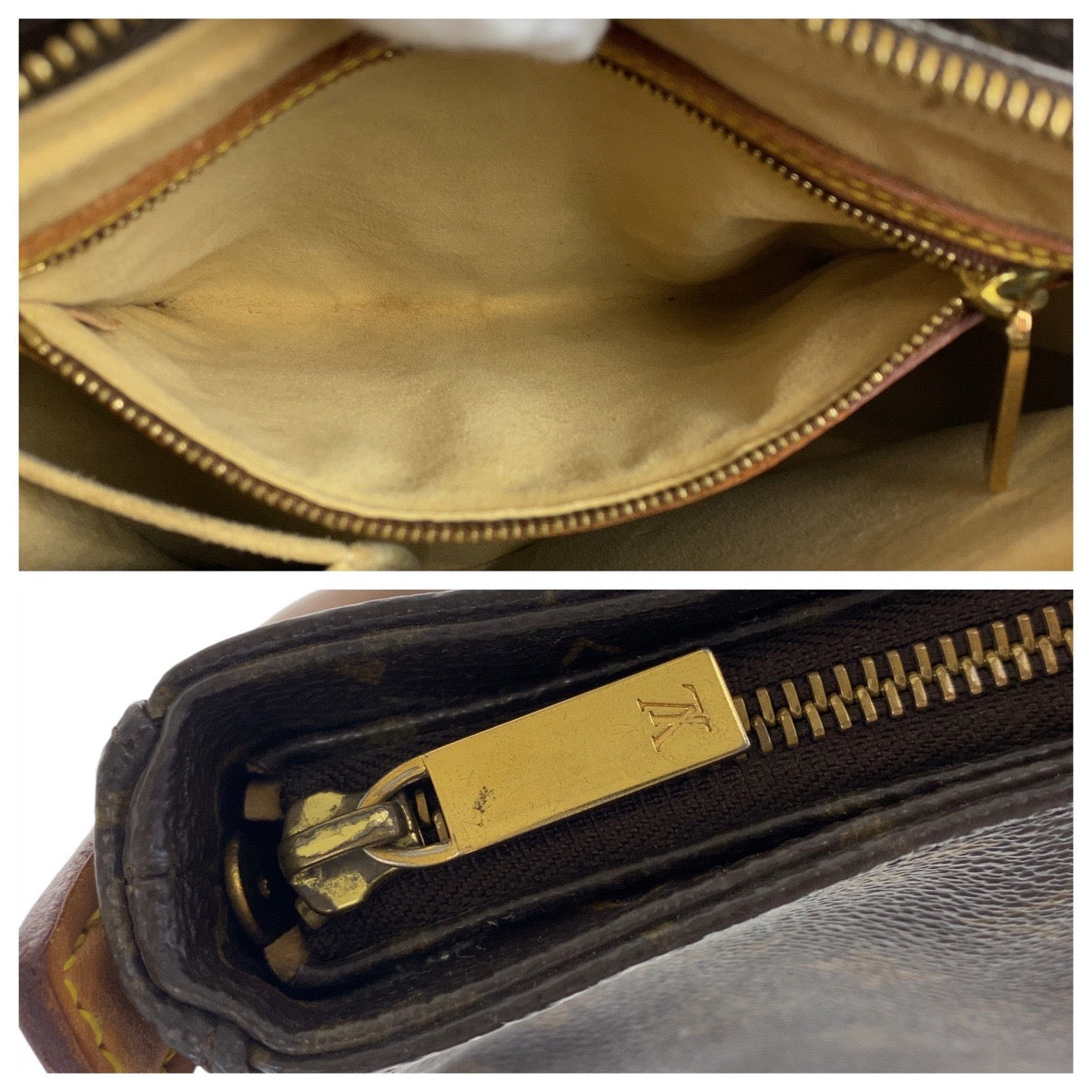 LOUIS VUITTON Shoulder Bag M51146 PVC, Leather Brown Gold Metal Shoulder Bag Monogram LoopingMM Women Used Authentic