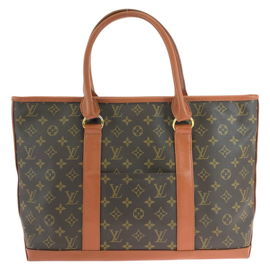 LOUIS VUITTON Tote Bag M42425 PVC, Leather Brown Gold Metal Tote Bag Shoulder Bag Monogram suck weekend Women Used Authentic