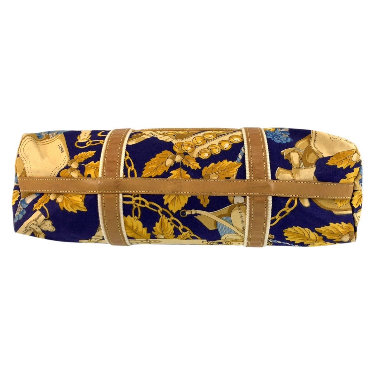 LOEWE Tote Bag Canvas, Leather Blue multicolor Tote Bag Shoulder Bag Women Used Authentic