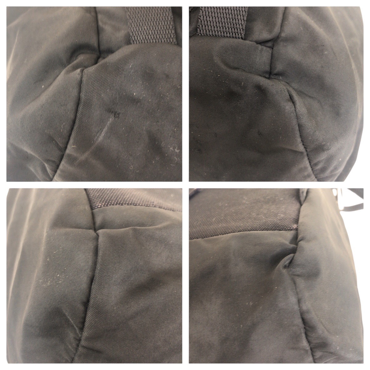 PRADA Backpack Nylon Black SilverMetal Backpack Unisex Test Triangle With logo Women Used Authentic
