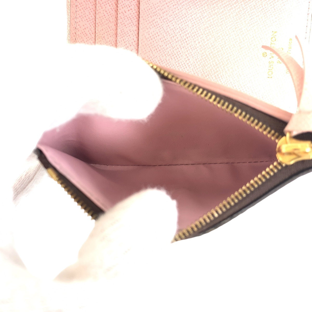 LOUIS VUITTON Tri-fold wallet M62360 PVC, Leather Brown Rose Ballerine Pink Gold Metal Folding wallet Compact wallet Monogram Portefeuille Victorine Women Used Authentic