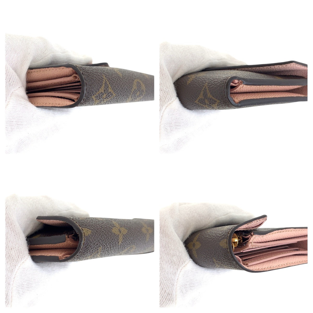 LOUIS VUITTON Tri-fold wallet M62360 PVC, Leather Brown Rose Ballerine Pink Gold Metal Folding wallet Compact wallet Monogram Portefeuille Victorine Women Used Authentic