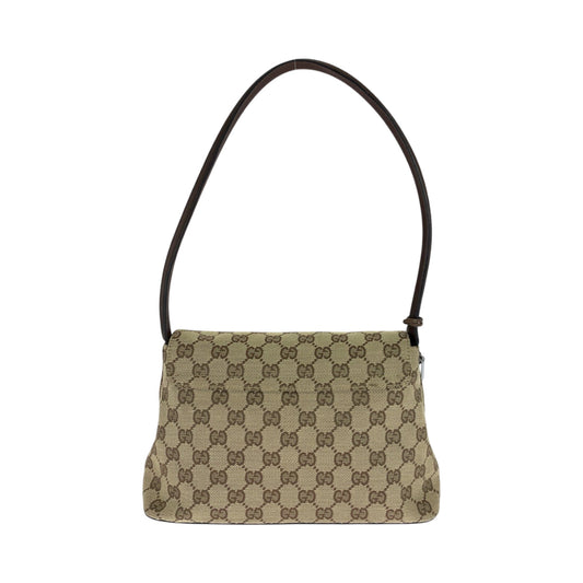 GUCCI Shoulder Bag 90646 GG canvas Beige Brown SilverMetal Shoulder Bag Shoulder Bag Women Used Authentic